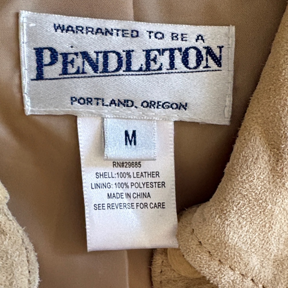 Pendleton Classic Tan Suede Button-Up Jacket - image 3